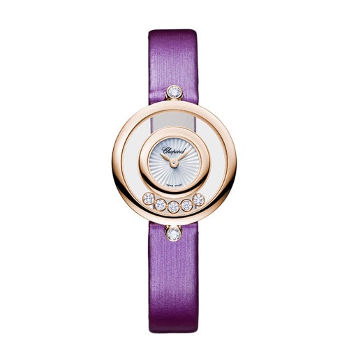 预定款1-2周发货 Chopard/萧邦 Happy Diamonds系列石英机芯鳄鱼皮表带玫瑰金镶钻女士腕表26毫米209415-5001（新品手表）