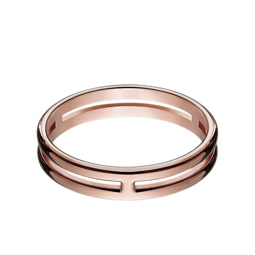 HERMES/爱马仕 经典Ariane系列 18K金玫瑰金结婚戒指H119836B0（新品首饰 ）